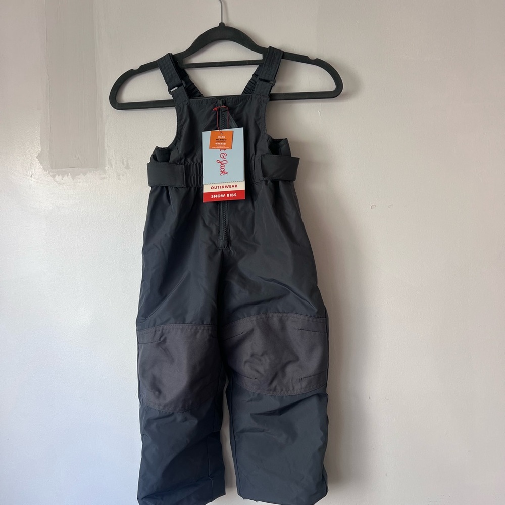 Cat & Jack grey Kids Snow Overalls Snowbib 3T NWT